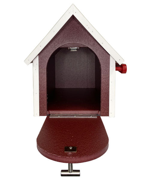 Amish Recycled Plastic Deluxe Mailbox, Cherrywood & White