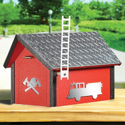 Amish Recycled Plastic Deluxe Mailbox, Fire Department