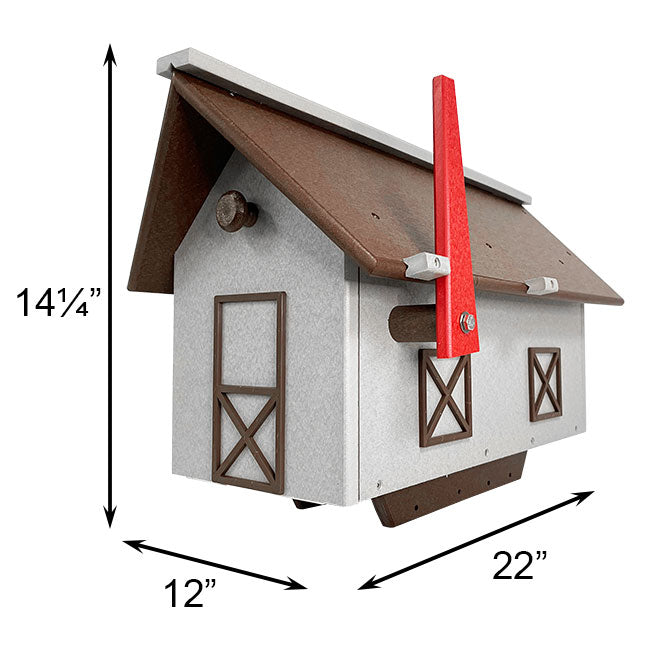 Amish Made Recycled Plastic Mailbox, Brown and Gray