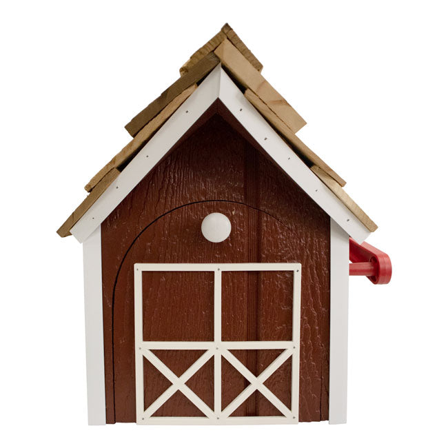 Bird In Hand Amish Made Barn Style Mailbox, Red