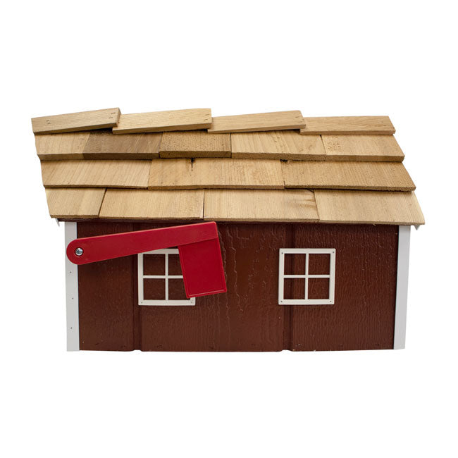 Bird In Hand Amish Made Barn Style Mailbox, Red
