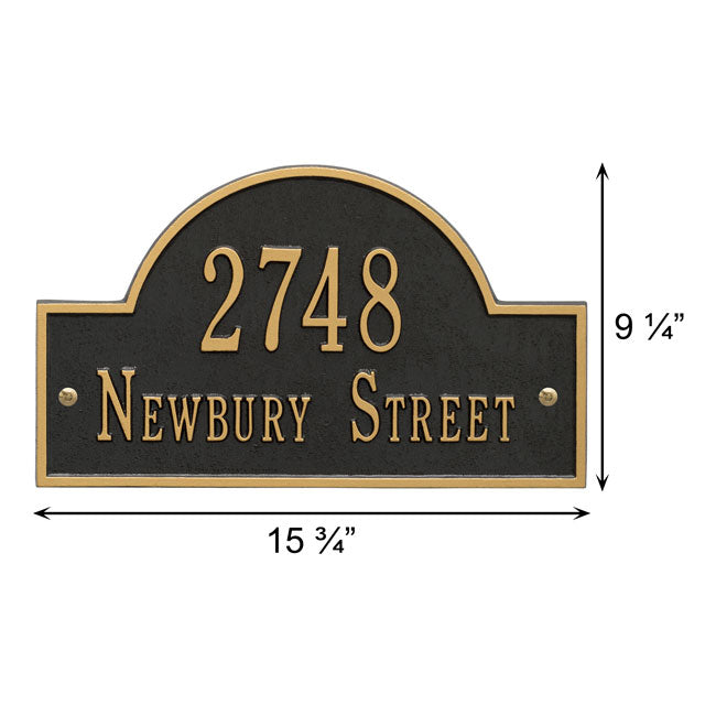 Whitehall Arch Wall Plaque, Standard, 2 Line