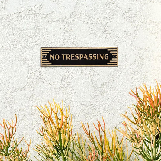 Whitehall Door Art Deco Plaque, No Trespassing