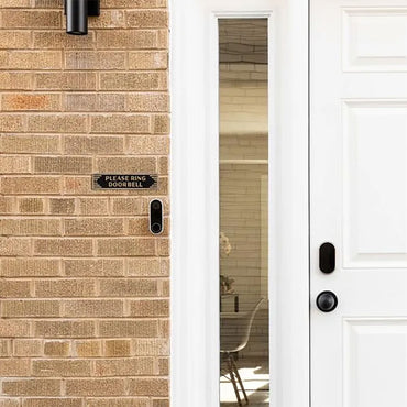 Whitehall Door Art Deco Plaque, Please Ring Doorbell