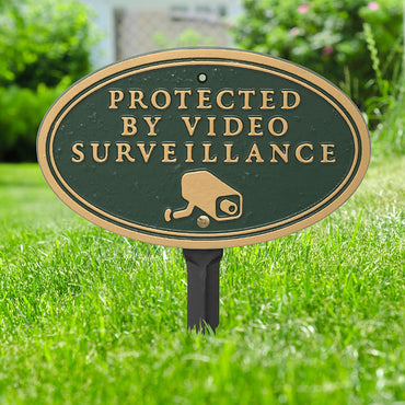 Whitehall Surveillance Camera Statement Plaque, Green/Gold