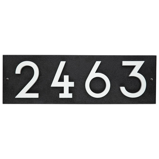 Whitehall Stand-Off Horizontal Sign, Black/White, 4 Digits