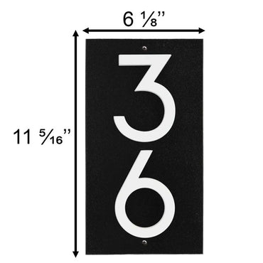 Whitehall Stand-Off Vertical Sign, Black/White, 2 Digits