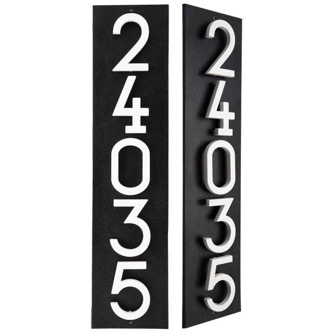 Whitehall Stand-Off Vertical Sign, Black/White, 5 Digits