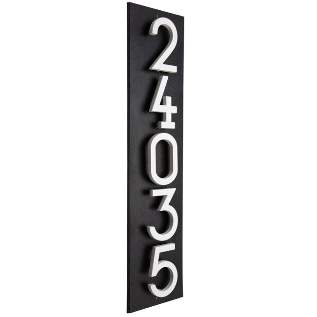 Whitehall Stand-Off Vertical Sign, Black/White, 5 Digits