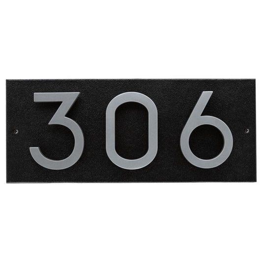 Whitehall Stand-Off Horizontal Sign, Black/Silver, 3 Digits