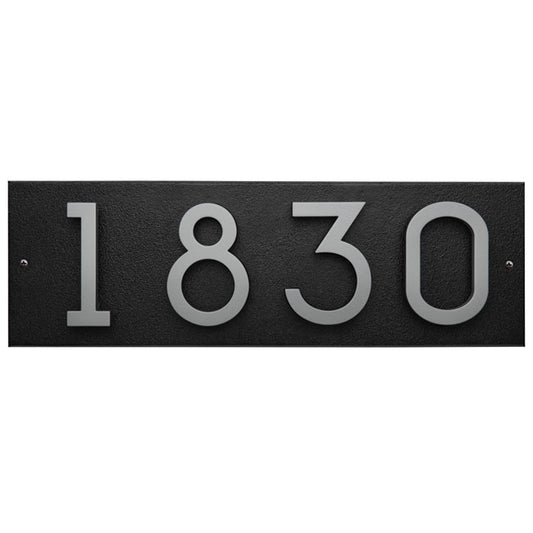Whitehall Stand-Off Horizontal Sign, Black/Silver, 4 Digits