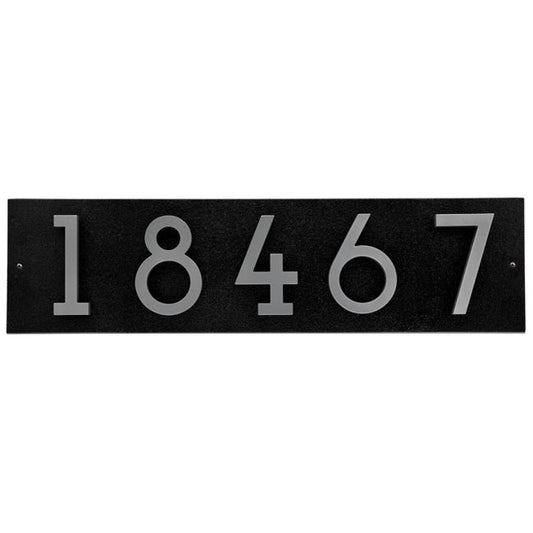 Whitehall Stand-Off Horizontal Sign, Black/Silver, 5 Digits
