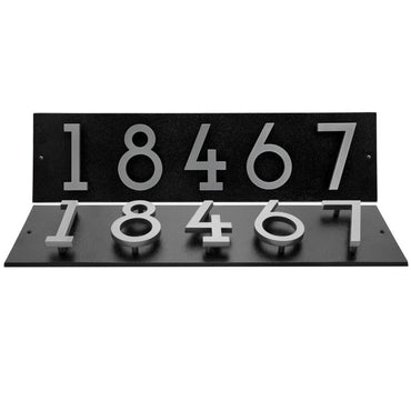 Whitehall Stand-Off Horizontal Sign, Black/Silver, 5 Digits