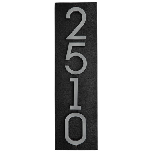 Whitehall Stand-Off Vertical Sign, Black/Silver, 4 Digits