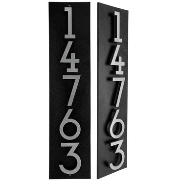 Whitehall Stand-Off Vertical Sign, Black/Silver, 5 Digits