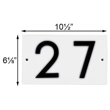 Whitehall Stand-Off Horizontal Sign, White/Black, 2 Digits