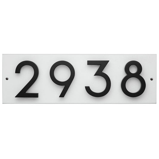 Whitehall Stand-Off Horizontal Sign, White/Black, 4 Digits