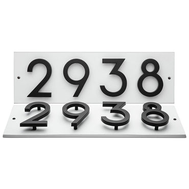 Whitehall Stand-Off Horizontal Sign, White/Black, 4 Digits