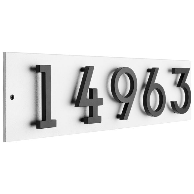 Whitehall Stand-Off Horizontal Sign, White/Black, 5 Digits