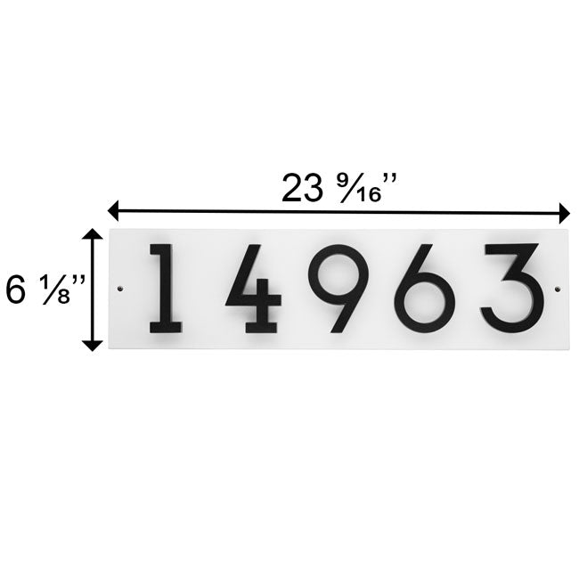 Whitehall Stand-Off Horizontal Sign, White/Black, 5 Digits