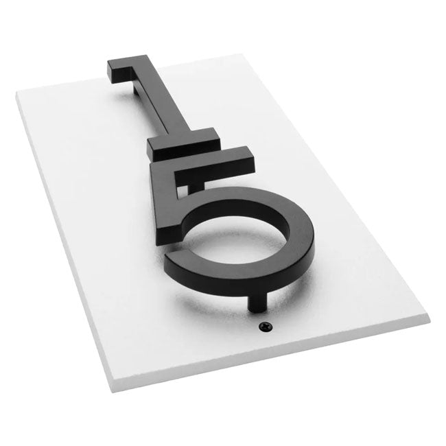Whitehall Stand-Off Vertical Sign, White/Black, 2 Digits