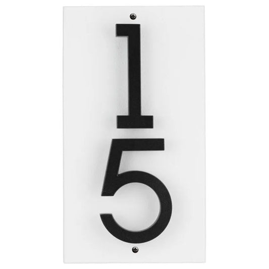 Whitehall Stand-Off Vertical Sign, White/Black, 2 Digits