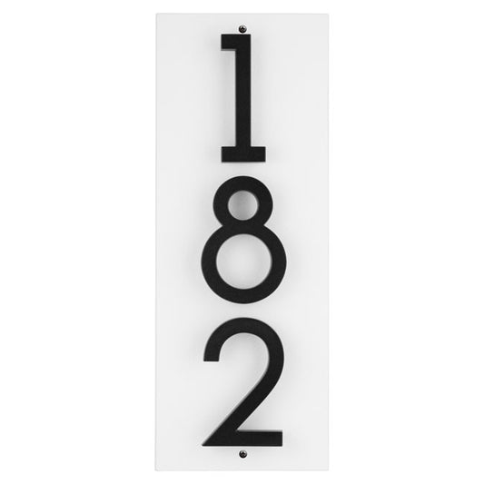Whitehall Stand-Off Vertical Sign, White/Black, 3 Digits