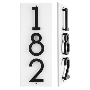 Whitehall Stand-Off Vertical Sign, White/Black, 3 Digits