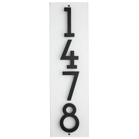 Whitehall Stand-Off Vertical Sign, White/Black, 4 Digits