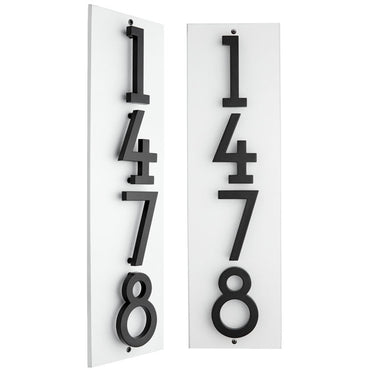 Whitehall Stand-Off Vertical Sign, White/Black, 4 Digits