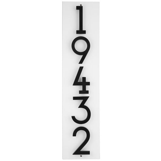 Whitehall Stand-Off Vertical Sign, White/Black, 5 Digits