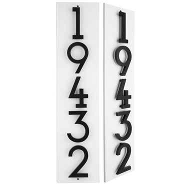 Whitehall Stand-Off Vertical Sign, White/Black, 5 Digits