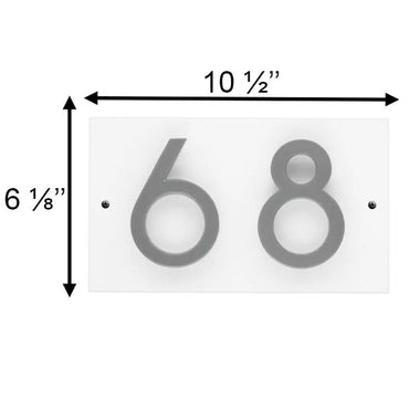 Whitehall Stand-Off Horizontal Sign, White/Silver, 2 Digits