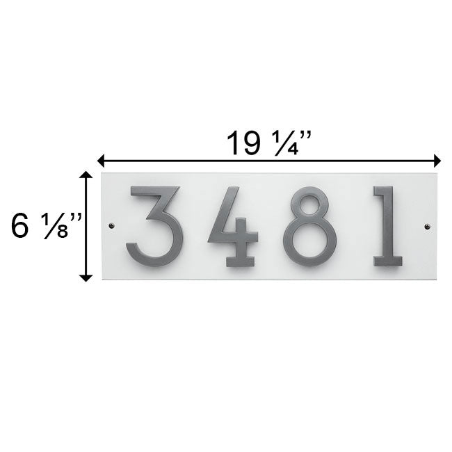 Whitehall Stand-Off Horizontal Sign, White/Silver, 4 Digits