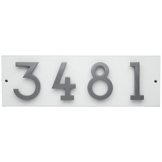 Whitehall Stand-Off Horizontal Sign, White/Silver, 4 Digits