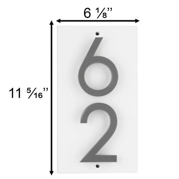 Whitehall Stand-Off Vertical Sign, White/Silver, 2 Digits