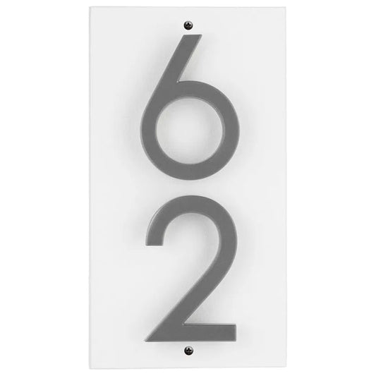 Whitehall Stand-Off Vertical Sign, White/Silver, 2 Digits