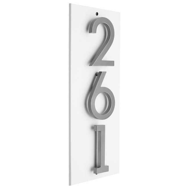 Whitehall Stand-Off Vertical Sign, White/Silver, 3 Digits