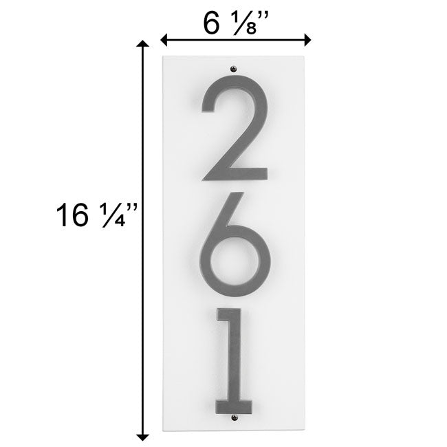 Whitehall Stand-Off Vertical Sign, White/Silver, 3 Digits