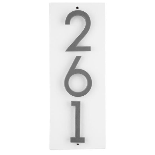 Whitehall Stand-Off Vertical Sign, White/Silver, 3 Digits