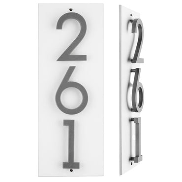 Whitehall Stand-Off Vertical Sign, White/Silver, 3 Digits