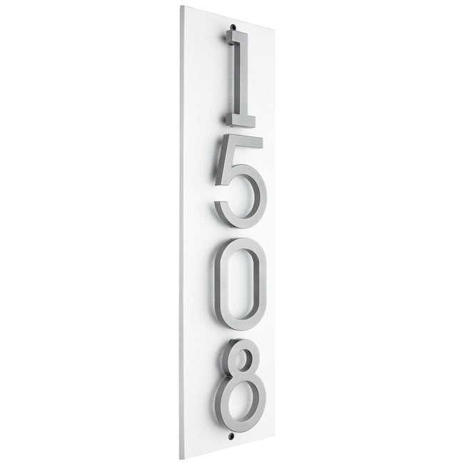 Whitehall Stand-Off Vertical Sign, White/Silver, 4 Digits
