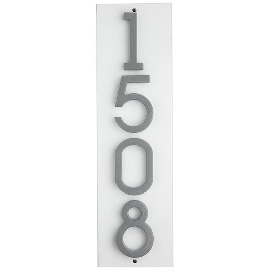 Whitehall Stand-Off Vertical Sign, White/Silver, 4 Digits