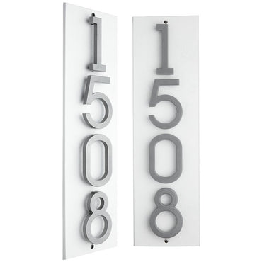 Whitehall Stand-Off Vertical Sign, White/Silver, 4 Digits