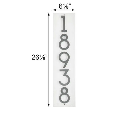Whitehall Stand-Off Vertical Sign, White/Silver, 5 Digits