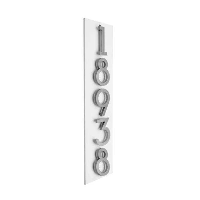 Whitehall Stand-Off Vertical Sign, White/Silver, 5 Digits