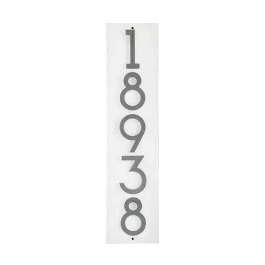 Whitehall Stand-Off Vertical Sign, White/Silver, 5 Digits