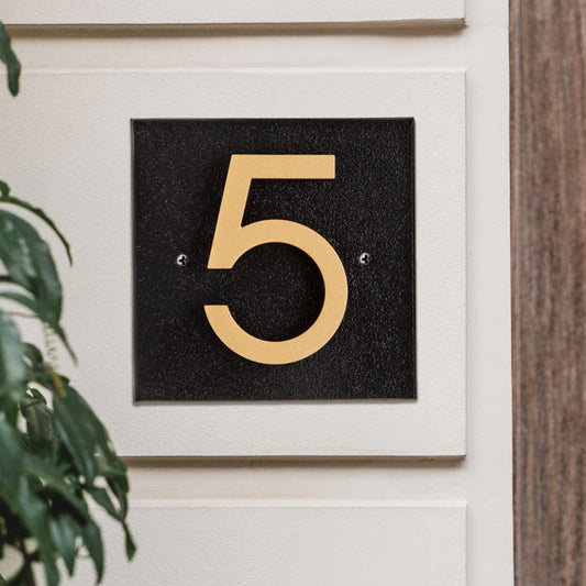 Whitehall Floating Horizontal Sign, Blk/Blk/Gold, 1 Digit