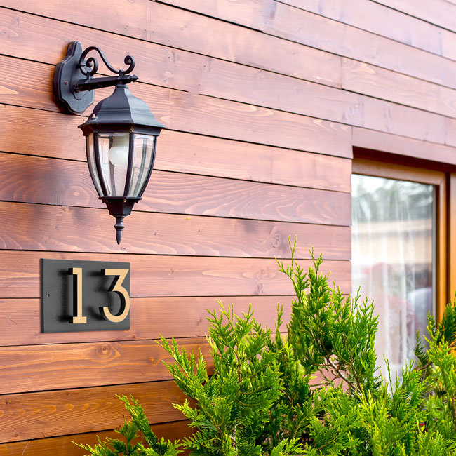 Whitehall Floating Horizontal Sign, Blk/Blk/Gold, 2 Digits