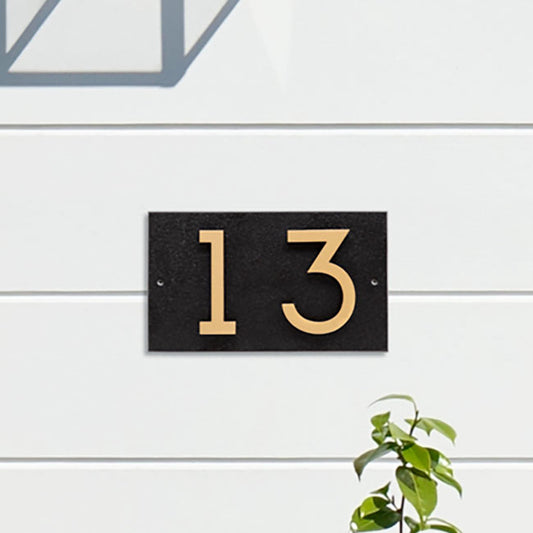 Whitehall Floating Horizontal Sign, Blk/Blk/Gold, 2 Digits